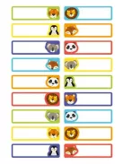 AVERY ZWECKFORM Ruhacímke, műanyag, iskolai, 45x13 mm, kézzel írható, AVERY ZWECKFORM, állatos, 36 címke/csomag