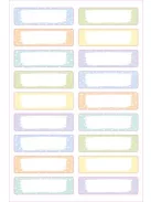 AVERY ZWECKFORM Ruhacímke, műanyag, iskolai, 45x13 mm, kézzel írható, AVERY ZWECKFORM, pasztell, 36 címke/csomag