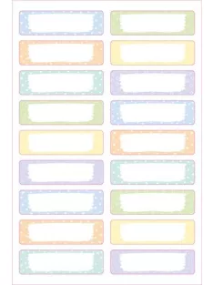   AVERY ZWECKFORM Ruhacímke, műanyag, iskolai, 45x13 mm, kézzel írható, AVERY ZWECKFORM, pasztell, 36 címke/csomag