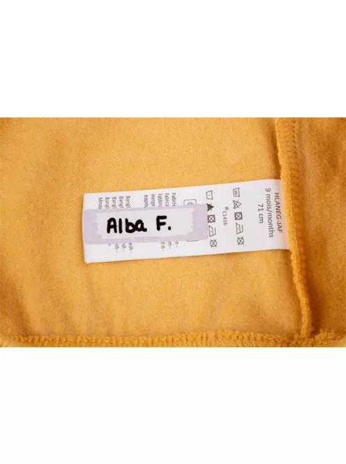 AVERY ZWECKFORM Ruhacímke, műanyag, iskolai, 45x13 mm, kézzel írható, AVERY ZWECKFORM, pasztell, 36 címke/csomag