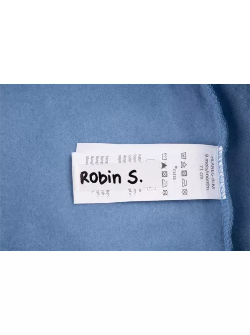 AVERY ZWECKFORM Ruhacímke, műanyag, iskolai, 45x13 mm, kézzel írható, AVERY ZWECKFORM, fehér, 36 címke/csomag