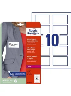   AVERY ZWECKFORM Etikett, eltávolítható, kerekített sarkú, 80x50 mm, textilhez, AVERY ZWECKFORM, 200 etikett/csomag