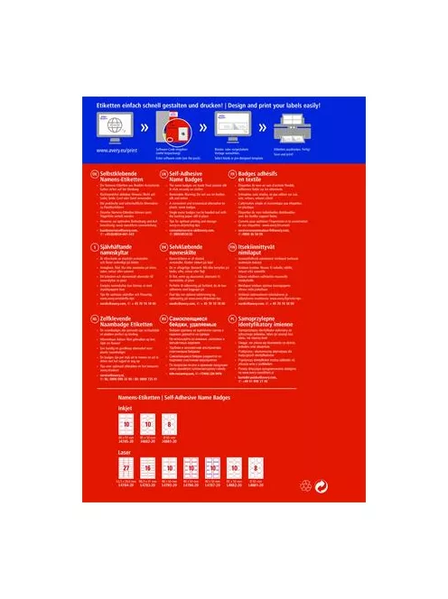 AVERY ZWECKFORM Etikett, eltávolítható, kerekített sarkú, 80x50 mm, textilhez, AVERY ZWECKFORM, 200 etikett/csomag