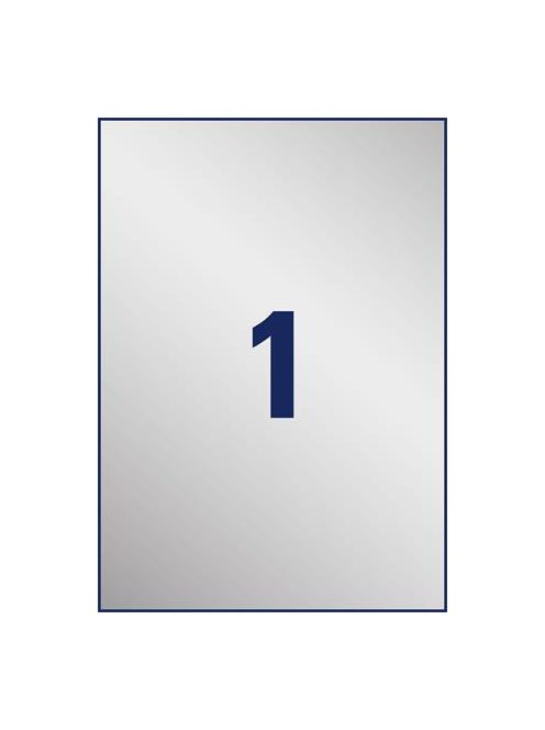 AVERY ZWECKFORM Etikett, 210x297 mm, poliészter, időjárásálló, AVERY ZWECKOFRM, ezüst, 20 etikett/csomag