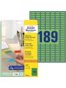 AVERY ZWECKFORM Etikett, univerzális, 25,4x10 mm, eltávolítható, kerekített sarkú, AVERY ZWECKFORM, 3780 etikett/csomag, zöld