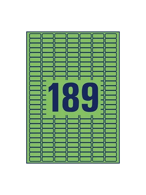 AVERY ZWECKFORM Etikett, univerzális, 25,4x10 mm, eltávolítható, kerekített sarkú, AVERY ZWECKFORM, 3780 etikett/csomag, zöld