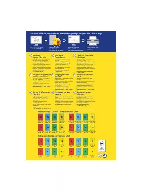 AVERY ZWECKFORM Etikett, univerzális, 25,4x10 mm, eltávolítható, kerekített sarkú, AVERY ZWECKFORM, 3780 etikett/csomag, zöld