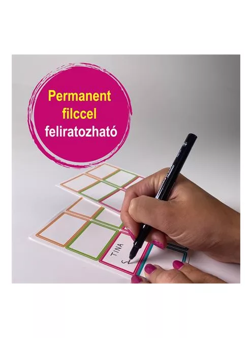 AVERY ZWECKFORM Címke, műanyag, iskolai, 46x33 mm, kézzel írható, AVERY ZWECKFORM, színes, 16 címke/csomag