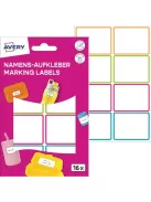 AVERY ZWECKFORM Címke, műanyag, iskolai, 46x33 mm, kézzel írható, AVERY ZWECKFORM, színes, 16 címke/csomag