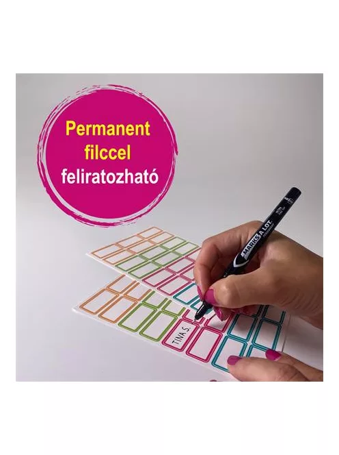 AVERY ZWECKFORM Címke, műanyag, iskolai, 31x15 mm, kézzel írható, AVERY ZWECKFORM, színes, 48 címke/csomag