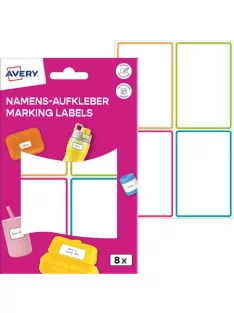   AVERY ZWECKFORM Címke, műanyag, iskolai, 68x46 mm, kézzel írható, AVERY ZWECKFORM, színes 8 címke/csomag