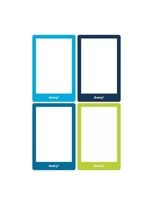 AVERY ZWECKFORM Füzetcímke, 68x46 mm, kézzel írható, AVERY ZWECKFORM, színes, 8 címke/csomag