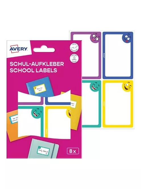 AVERY ZWECKFORM Füzetcímke, 68x46 mm, kézzel írható, AVERY ZWECKFORM, vicces, 8 címke/csomag