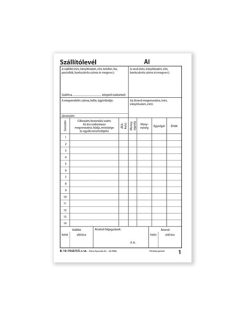   Pátria Nyomtatvány Szállítólevél 25x4 lapos tömb A/5 álló