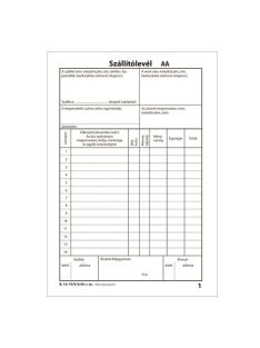   Pátria Nyomtatvány Szállítólevél 50x3 lapos tömb A/5 álló