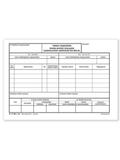   Pátria Nyomtatvány Tárgyi eszközök átadás-átvétel bizonylat gazdálkodó szervezeten belül 25x4 lapos tömb A/5 fekvő