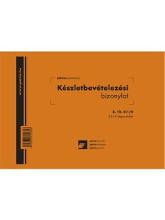   Pátria Nyomtatvány Készletbevételezési bizonylat 8 tételes 25x4 lapos tömb A/5 fekvő