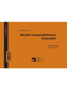   Pátria Nyomtatvány Készlet visszavételezési bizonylat 8 tételes 25x4 lapos tömb A/5 fekvő