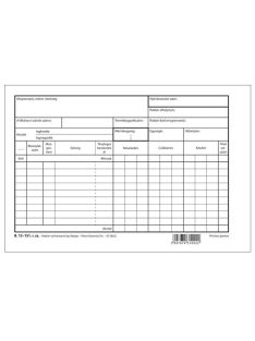   Pátria Nyomtatvány Raktári nyilvántartó lap (fejlap) kicsi A/5 fekvő