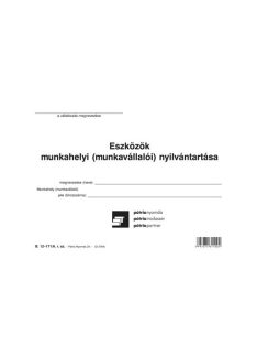   Pátria Nyomtatvány Eszközök munkahelyi nyilvántartása 67 tételes A/5 fekvő