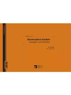   Pátria Nyomtatvány Elszámolásra kiadott összegek nyilvántartása 100 lapos tömb A/4 fekvő