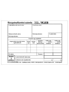   Pátria Nyomtatvány Készpénzfizetési számla 50x3 lapos tömb A/6 fekvő 2 Áfás