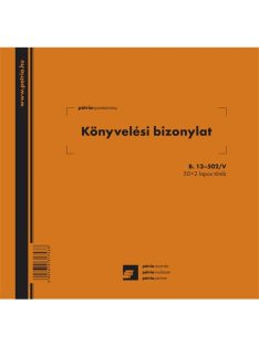   Pátria Nyomtatvány Könyvelési bizonylat két értékkel 50x2 lapos tömb 16 soros 203x198 mm