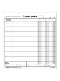   Pátria Nyomtatvány Könyvelési bizonylat két értékkel 50x2 lapos tömb 16 soros 203x198 mm