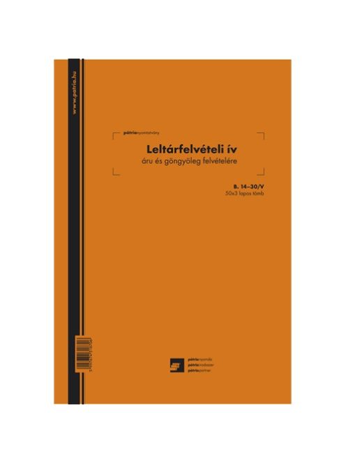 Pátria Nyomtatvány Leltárfelvételi ív áru és göngyöleg felvételére 50x3 lapos tömb A/4 álló