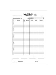   Pátria Nyomtatvány Leltárfelvételi ív áru és göngyöleg felvételére 50x3 lapos tömb A/4 álló