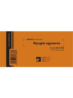 Pátria Nyomtatvány Nyugta (egysoros) 50x2 lapos tömb