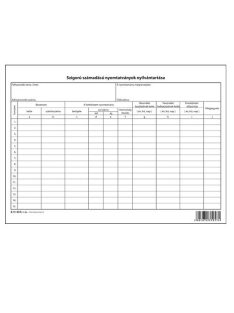   Pátria Nyomtatvány Szigorú számadású nyomtatványok nyilvántartása A/4 fekvő karton