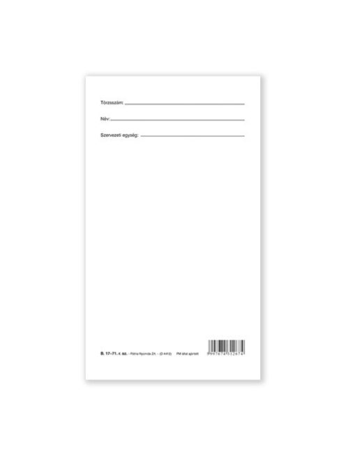 Pátria Nyomtatvány Bérfizetési boríték tasak 110x190 mm fehér