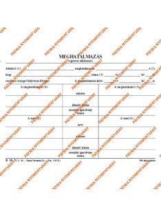   Pátria Nyomtatvány Meghatalmazás egyszeri alkalomra szabadlap 170x120 mm