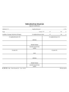   Pátria Nyomtatvány Meghatalmazás egyszeri alkalomra szabadlap 170x120 mm