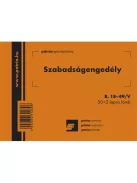 Pátria Nyomtatvány Szabadságengedély 50x2 lapos tömb A/6 fekvő
