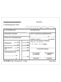   Pátria Nyomtatvány Szabadságengedély 50x2 lapos tömb A/6 fekvő