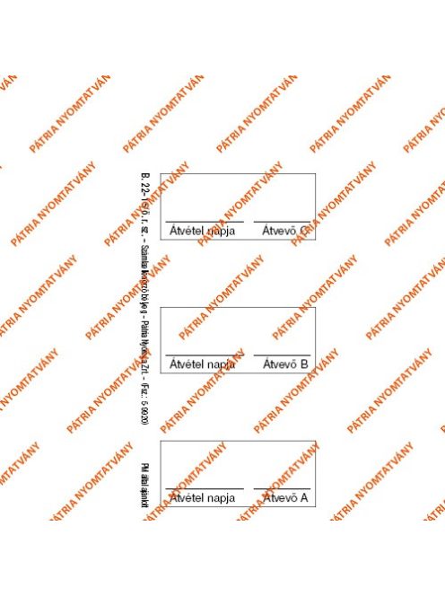Pátria Nyomtatvány Számlaellenörző bélyeg öntapadó 50 lapos tömb 48x100 mm