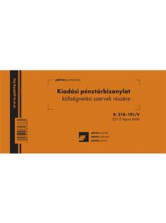   Pátria Nyomtatvány Kiadási pénztárbizonylat költségvetési 25x2 lapos tömb 203x102 mm