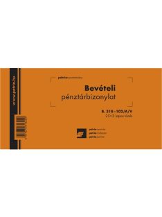   Pátria Nyomtatvány Bevételi pénztárbizonylat 25x3 lapos tömb 203x102 mm