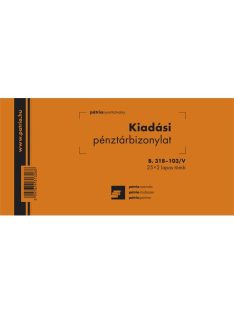   Pátria Nyomtatvány Kiadási pénztárbizonylat 25x2 lapos tömb 203x102 mm