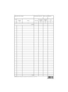   Pátria Nyomtatvány Élelmezési anyag ár- és értéknyilvántartó lap A/4 álló