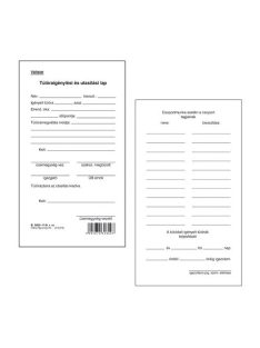   Pátria Nyomtatvány Túlóraigénylési és utasítási lap 50 lapos tömb 80x140 mm