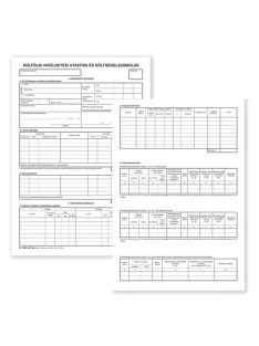   Pátria Nyomtatvány Külföldi kiküldetési utasítás és költségelszámolás szabadlap A/4 álló