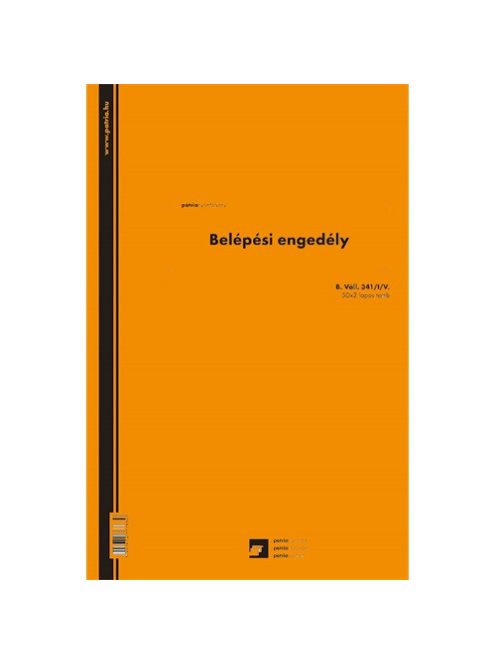 Pátria Nyomtatvány Belépési engedély 50x2 lapos tömb 250x350 mm vegykezelt