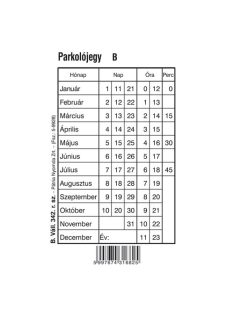 Pátria Nyomtatvány Parkolójegy 100 lapos tömb 80x120 mm