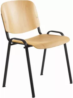   Tárgyalószék, fa ülőlappal, fekete lábbal, "1120 LN"