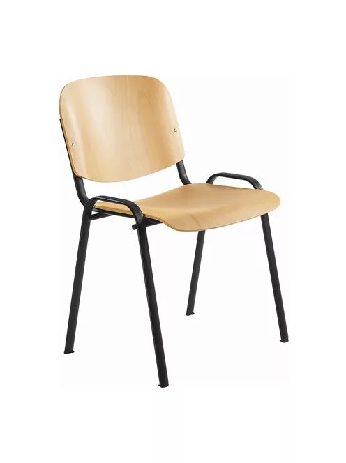 Tárgyalószék, fa ülőlappal, fekete lábbal, "1120 LN"