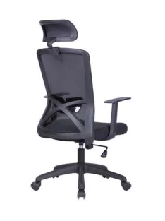   Irodai forgószék, szövetborítás, állítható dőlésszögű fejtámla, "Joy", fekete