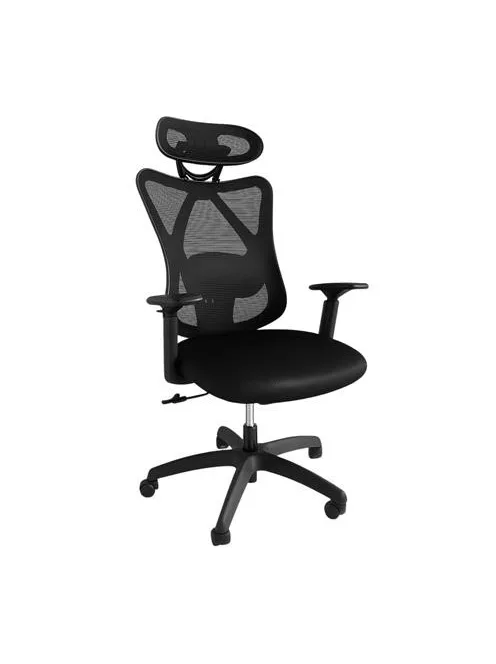 Irodai forgószék, szövetborítás, állítható dőlésszögű fejtámla, "Cope HU", fekete